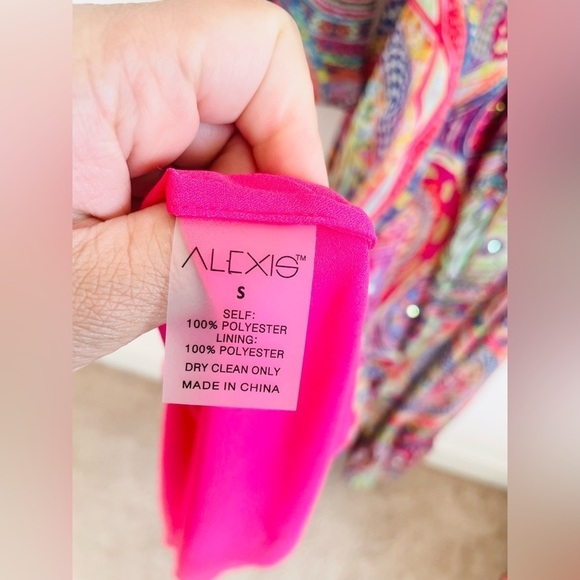 Alexis Pink multicolor geometric Charisma Mystic printed Maxi dress S NWT - Picture 10 of 13